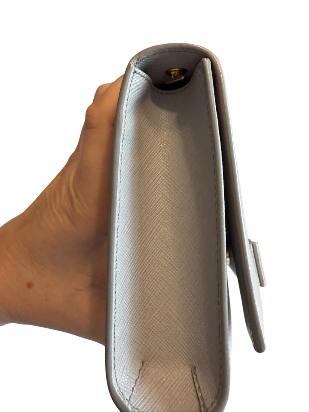 Salvatore Ferragamo Light Gray Vara Bow Chain Crossbody Bag - Picture 9 of 9